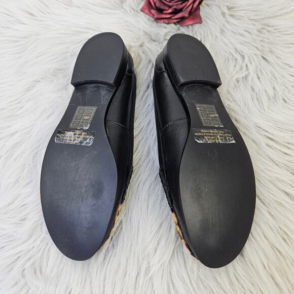 Jack Rogers Remy Calf Hair Leopard Print Loafers Black Leather SlipOn Flats 5.5B - Picture 12 of 13